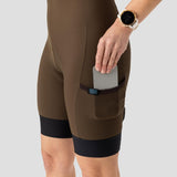 Women's  Droptail Thermal Cargo Bib Short - Espresso