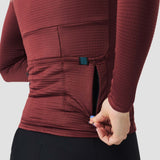 Women's Grid Thermal Jersey - Burgundy